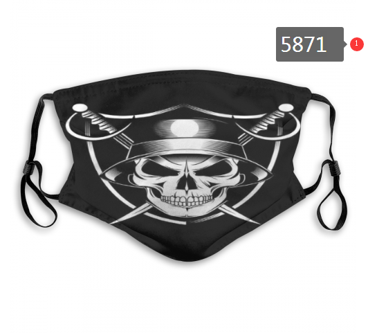 2020 NFL Oakland Raiders #1 Dust mask with filter->nfl dust mask->Sports Accessory
